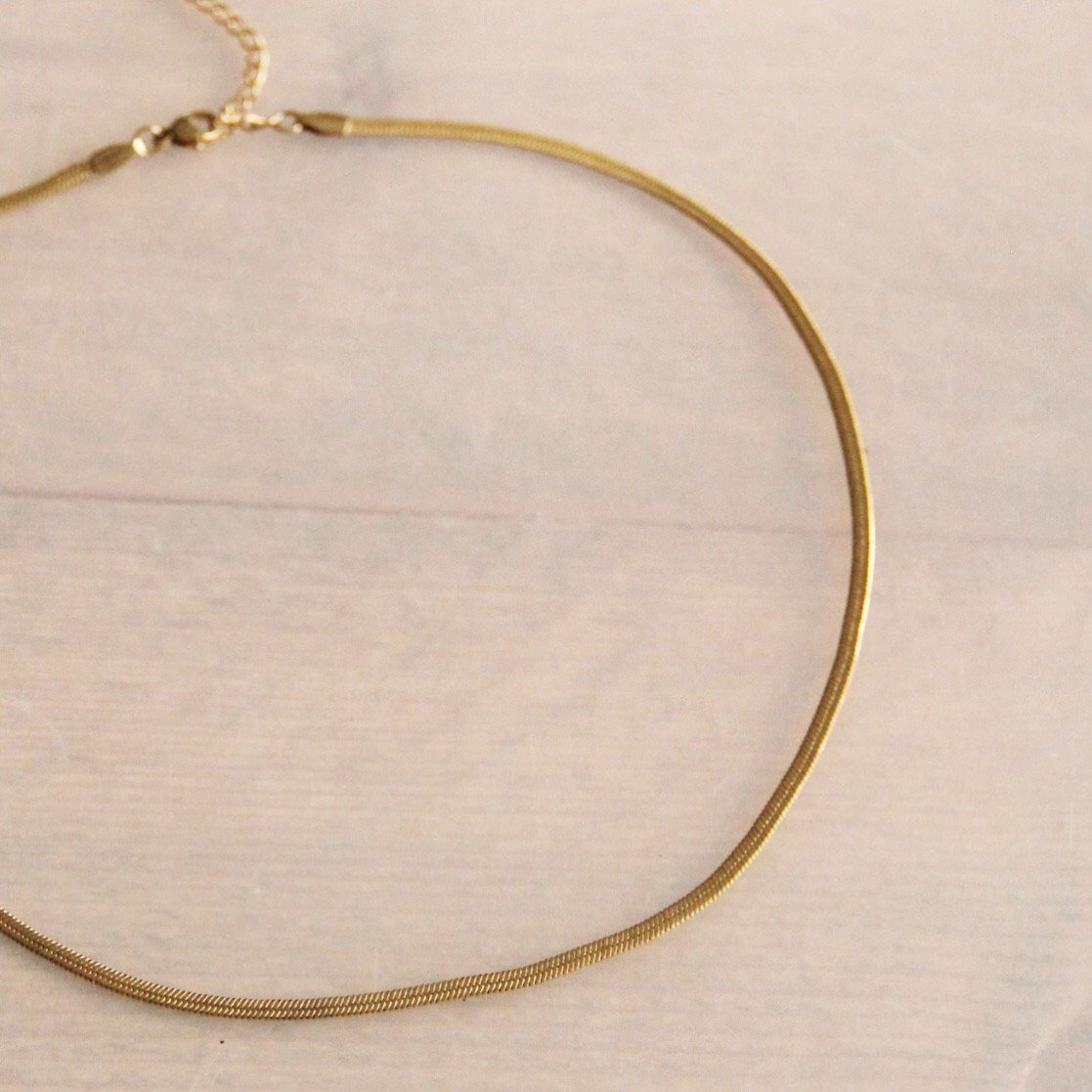 Flat “Snake” chain 3mm - gold color