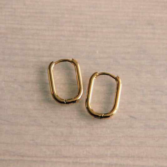 EA554: Stainless steel creole oval 16mm "basic" - gold
